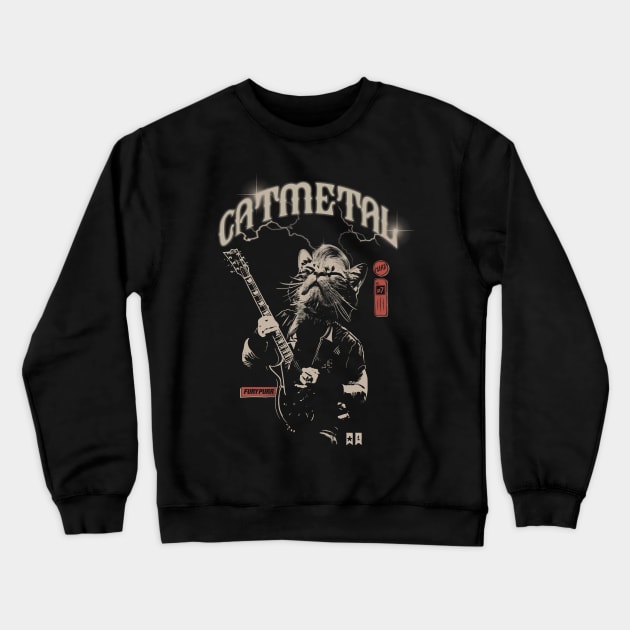 Catmetal Crewneck Sweatshirt by jackduarte